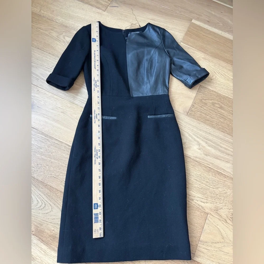 Etcetera wool and leather midi dress womens 2 - Picture 2 of 6